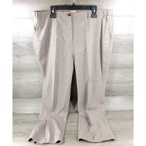 LL Bean Pants Womens 20W Reg Plaid Houndstooth Classic Fit Cotton Trousers Lined